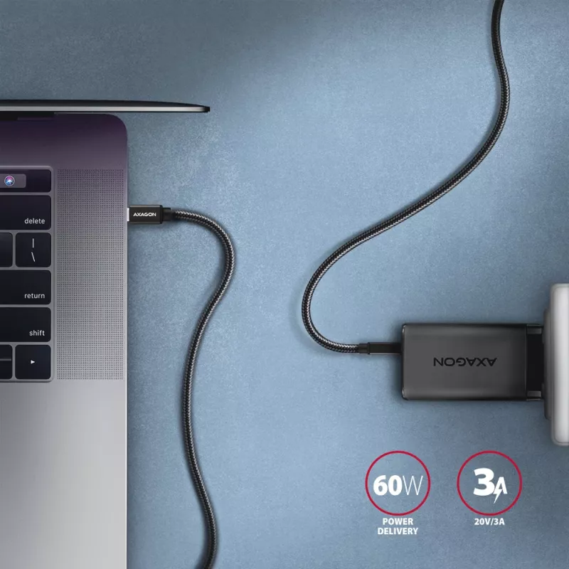 Axagon BUCM3-CM20AB SPEED USB-C <> USB-C 3.2 Gen 1 -kaapeli 2 m