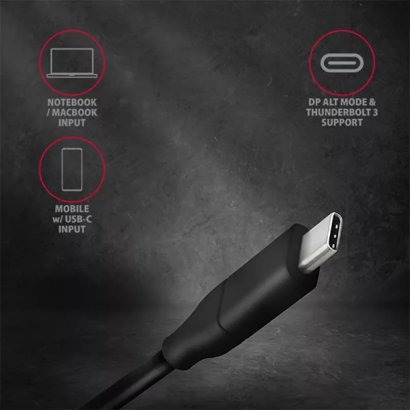Axagon RVC-DPC USB-C -> DisplayPort -kaapeli 1,8 m 4K/60Hz