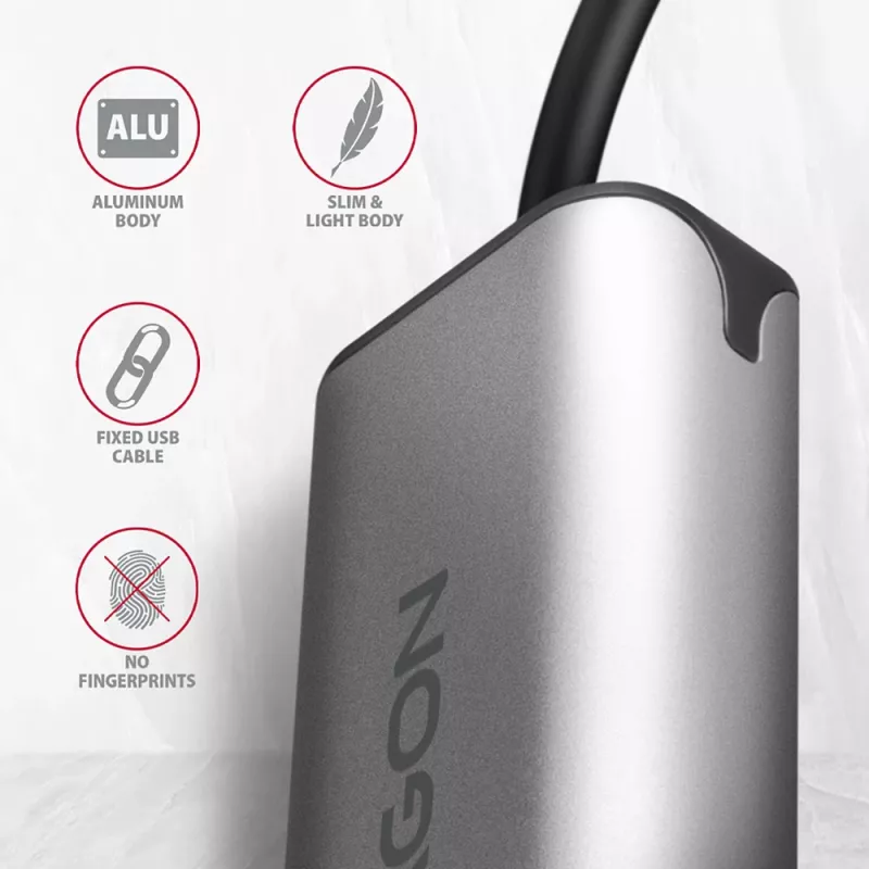 AXAGON ADE-25R USB-A 3.2 Gen 1 2,5 Gigabit Ethernet -sovitin, harmaa