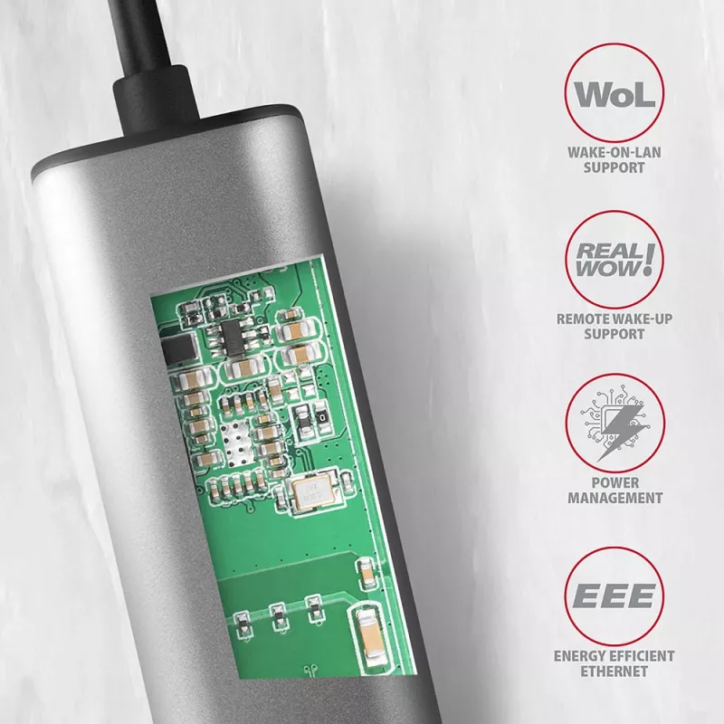 AXAGON ADE-25R USB-A 3.2 Gen 1 2,5 Gigabit Ethernet -sovitin, harmaa