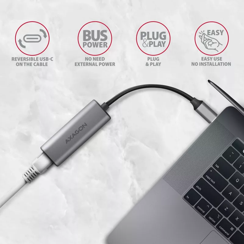 Axagon ADE-25RC SuperSpeed USB-C 2,5 Gigabit Ethernet -adapteri