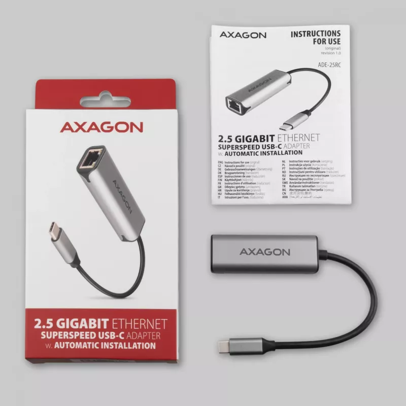 Axagon ADE-25RC SuperSpeed USB-C 2,5 Gigabit Ethernet -adapteri