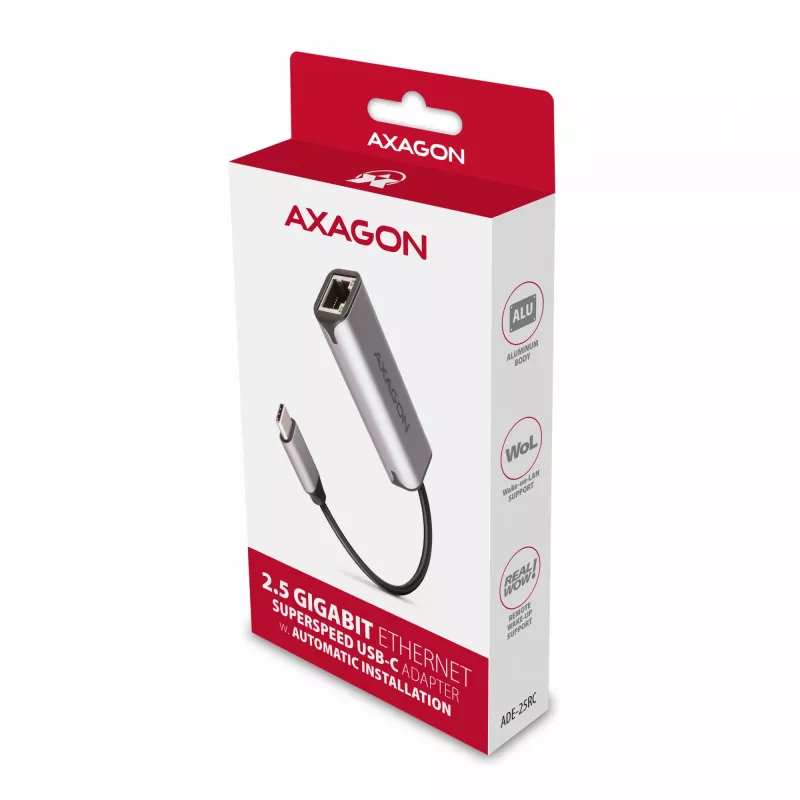 Axagon ADE-25RC SuperSpeed USB-C 2,5 Gigabit Ethernet -adapteri