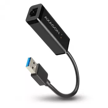 Axagon ADE-SR USB-A Gigabit Ethernet -adapteri, langallinen, USB, Ethernet, 1000 Mbit/s, musta