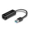 Axagon ADE-SR USB-A Gigabit Ethernet -adapteri, langallinen, USB, Ethernet, 1000 Mbit/s, musta
