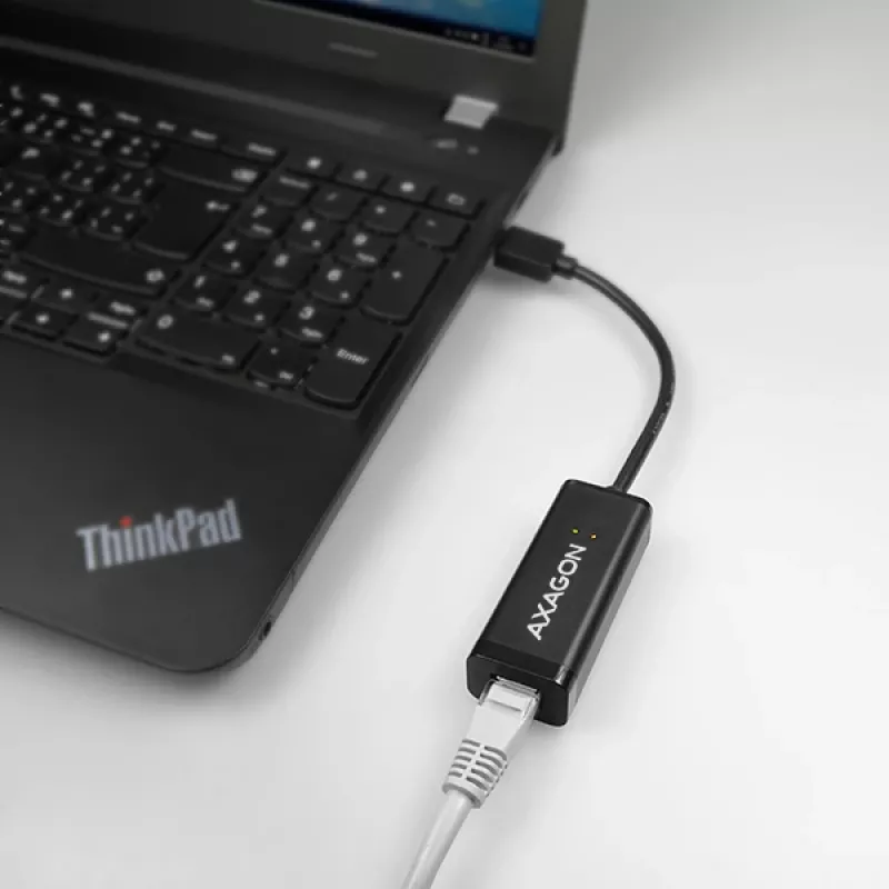 Axagon ADE-SR USB-A Gigabit Ethernet -adapteri, langallinen, USB, Ethernet, 1000 Mbit/s, musta