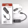 Axagon ADE-SR USB-A Gigabit Ethernet -adapteri, langallinen, USB, Ethernet, 1000 Mbit/s, musta
