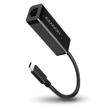 Axagon ADE-SRC USB-C Gigabit Ethernet -adapteri, langallinen, USB Type-C, Ethernet, 1000 Mbit/s, musta