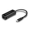 Axagon ADE-SRC USB-C Gigabit Ethernet -adapteri, langallinen, USB Type-C, Ethernet, 1000 Mbit/s, musta