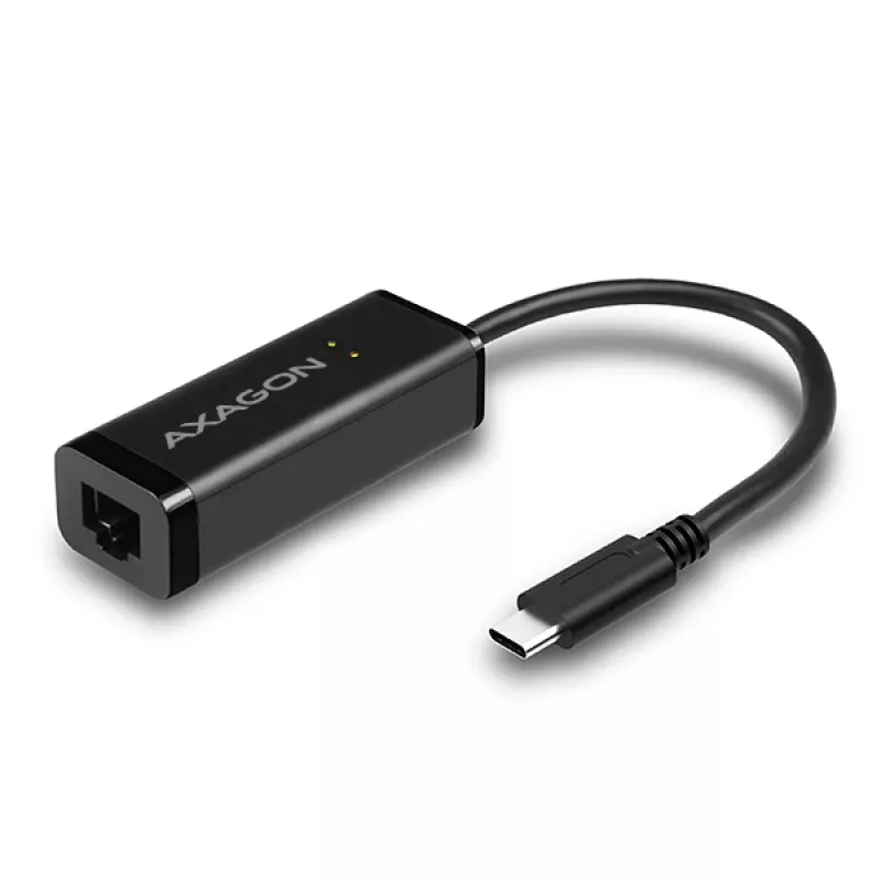 Axagon ADE-SRC USB-C Gigabit Ethernet -adapteri, langallinen, USB Type-C, Ethernet, 1000 Mbit/s, musta