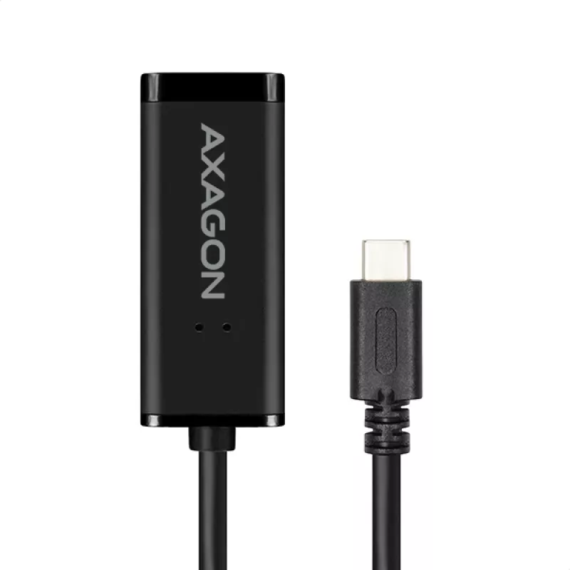 Axagon ADE-SRC USB-C Gigabit Ethernet -adapteri, langallinen, USB Type-C, Ethernet, 1000 Mbit/s, musta