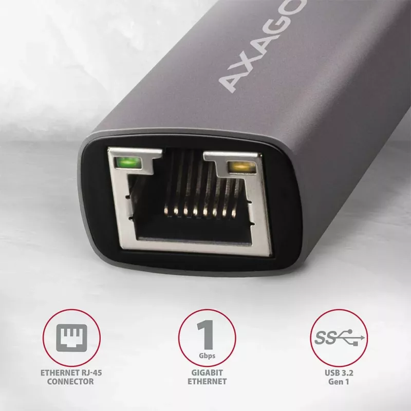 AXAGON ADE-TRC USB-C Gigabit Ethernet -sovitin, 10/100/1000, Titan Grey