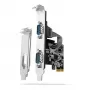 Axagon PCEA-S2N PCIe - 2x sarjaporttisovitin 250 kbps, SP & LP
