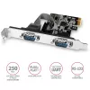 Axagon PCEA-S2N PCIe - 2x sarjaporttisovitin 250 kbps, SP & LP