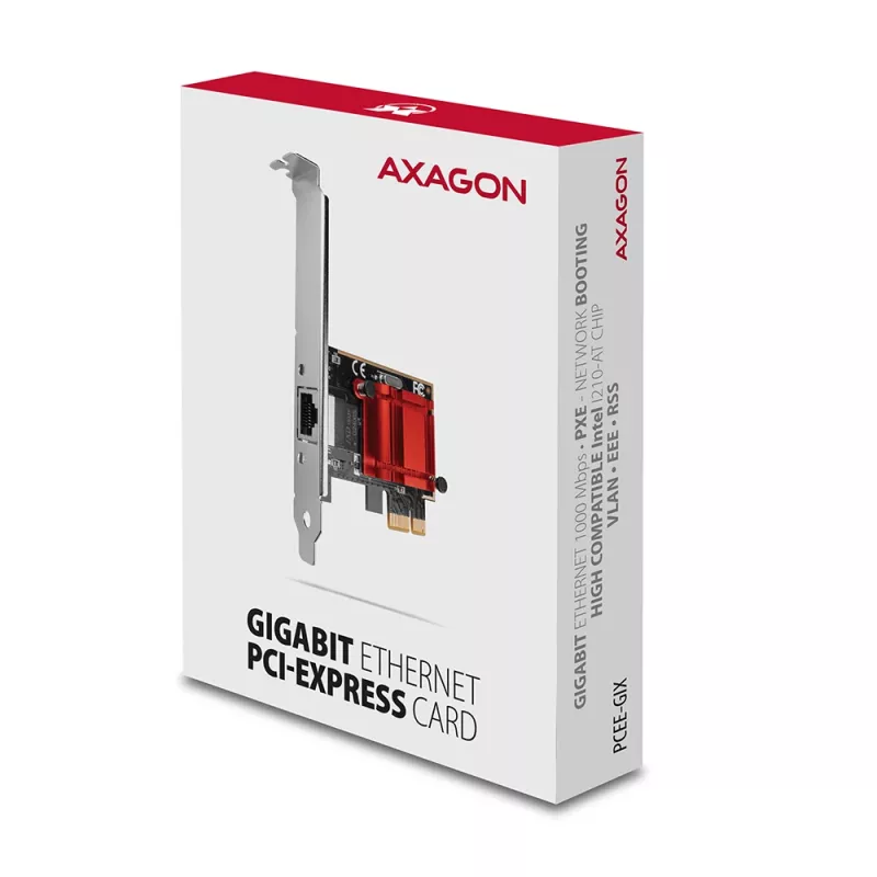 AXAGON PCEE-GIX PCIe Gigabit Ethernet -verkkokortti, Intel I210-AT