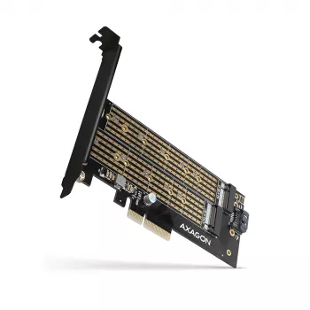 Axagon PCEM2-D PCIe x4 - M.2 NVMe M-Key + SATA B-Key -paikkasovitin, SP & LP
