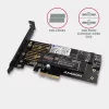 Axagon PCEM2-D PCIe x4 - M.2 NVMe M-Key + SATA B-Key -paikkasovitin, SP & LP