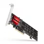 Axagon PCEM2-ND PCIe x8 - kahden M.2 NVMe M-Key -paikan sovitin, RAID, dataswitch, SP & LP