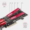 Axagon PCEM2-ND PCIe x8 - kahden M.2 NVMe M-Key -paikan sovitin, RAID, dataswitch, SP & LP