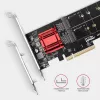 Axagon PCEM2-ND PCIe x8 - kahden M.2 NVMe M-Key -paikan sovitin, RAID, dataswitch, SP & LP