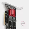 Axagon PCEM2-ND PCIe x8 - kahden M.2 NVMe M-Key -paikan sovitin, RAID, dataswitch, SP & LP