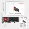 Axagon PCEM2-ND PCIe x8 - kahden M.2 NVMe M-Key -paikan sovitin, RAID, dataswitch, SP & LP
