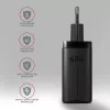 Axagon ACU-DPQ65 GaN-seinälaturi 65W, 3 liitäntää (USB-A + kaksi USB-C), PD3.0/QC4+/PPS/Apple