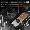 Axagon CLR-M2FAN kuparijäähdytyssiili tuulettimella yksipuolisille ja kaksipuolisille M.2-SSD-asemille, koko 2280, korkeus 13 mm.