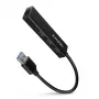 Axagon HMA-GL3A moniporttikeskitin USB 3.0 Type-A Gbit-LAN 3x USB-A microSD johdollinen USB 3.2 Gen 1 (3.1 Gen 1) Type-A musta