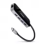 Axagon HMC-6GL USB 3.2 Gen 1 -keskitin, 3x USB-A, HDMI 4K/30Hz, RJ-45, PD 100W, 20 cm USB-C-kaapeli