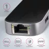 Axagon HMC-6GL USB 3.2 Gen 1 -keskitin, 3x USB-A, HDMI 4K/30Hz, RJ-45, PD 100W, 20 cm USB-C-kaapeli