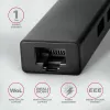 USB-C-keskitin Axagon HMC-GL3A 3x USB-A Gbit-LAN musta