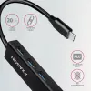 USB-C-keskitin Axagon HMC-GL3A 3x USB-A Gbit-LAN musta