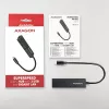 USB-C-keskitin Axagon HMC-GL3A 3x USB-A Gbit-LAN musta