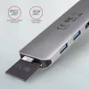 Axagon HMC-5 USB 3.2 Gen 1 -keskitin, 2x USB-A, HDMI, SD/microSD, PD 100W, 20 cm USB-C-kaapeli
