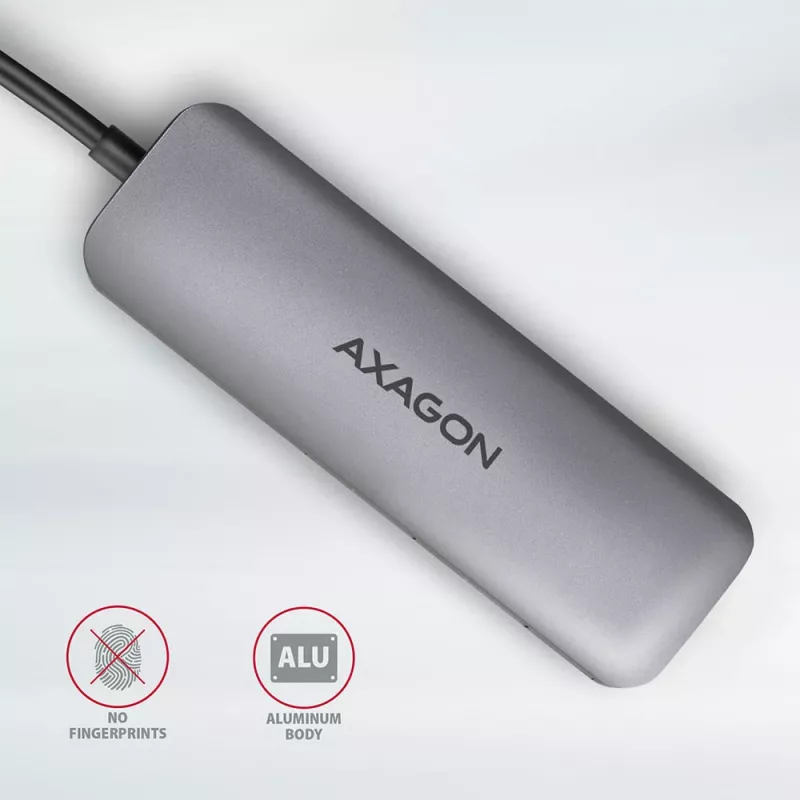 Axagon HMC-5 USB 3.2 Gen 1 -keskitin, 2x USB-A, HDMI, SD/microSD, PD 100W, 20 cm USB-C-kaapeli