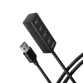 Axagon HUE-M1AL 4x USB 3.2 Gen 1 MINI-keskitin, metalli, 1,2 m USB-A-kaapeli