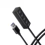 Axagon HUE-M1AL 4x USB 3.2 Gen 1 MINI-keskitin, metalli, 1,2 m USB-A-kaapeli