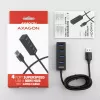 Axagon HUE-M1AL 4x USB 3.2 Gen 1 MINI-keskitin, metalli, 1,2 m USB-A-kaapeli