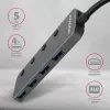 Axagon HUE-MSA Superspeed USB-A-kytkinkeskitin 4x USB 3.0 aktiivinen - 20cm musta USB 3.2 Gen 1 (3.1 Gen 1) Type-A 5000 Mbit/s harmaa