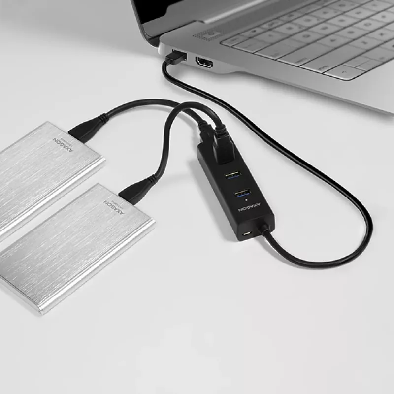 Axagon HUE-S2B 4x USB 3.0 CHARGING -keskitin, virransyöttö Micro-USB:n kautta