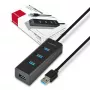 Axagon HUE-S2BL 4x USB 3.0 CHARGING -keskitin 1,2 m kaapelilla, virransyöttö Micro-USB:n kautta