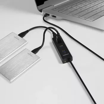 Axagon HUE-S2BL 4x USB 3.0 CHARGING -keskitin 1,2 m kaapelilla, virransyöttö Micro-USB:n kautta