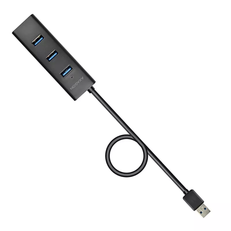 Axagon HUE-S2BL 4x USB 3.0 CHARGING -keskitin 1,2 m kaapelilla, virransyöttö Micro-USB:n kautta