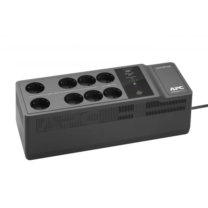 APC Back-UPS BE850G2-GR - varavirtalähde 8 pistorasiaa, 850VA, 2 USB-laturia, 1 USB-dataliitäntä
