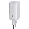 IBOX matkalaturi ILUC65W, 65W, 2x USB-C + 1x USB-A, valkoinen, 1,5 m kaapeli