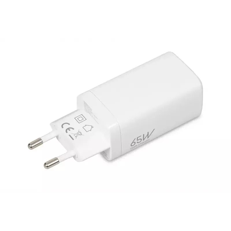 IBOX matkalaturi ILUC65W, 65W, 2x USB-C + 1x USB-A, valkoinen, 1,5 m kaapeli