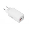 IBOX matkalaturi ILUC65W, 65W, 2x USB-C + 1x USB-A, valkoinen, 1,5 m kaapeli