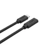 Unitek C14086BK-1M USB-C-jatkokaapeli (U/N), 10 Gbps, 4K, PD 100 W, 1 m, musta