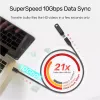 Unitek C14086BK-1.5M USB-C-jatkokaapeli (U/N), 10 Gbps, 4K, PD 100 W, 1,5 m, musta